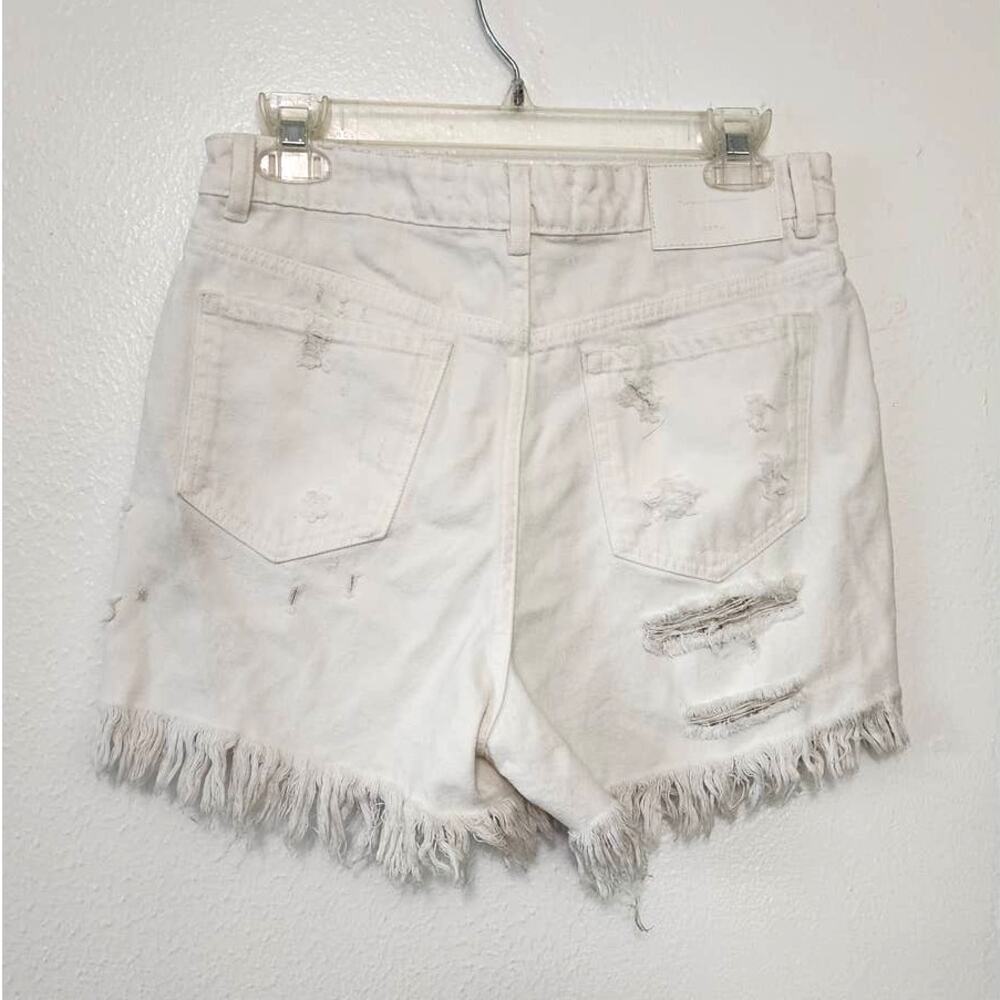 Zara Mom Fit Shorts Distressed High Rise Denim Jean Shorts - Picture 4 of 8